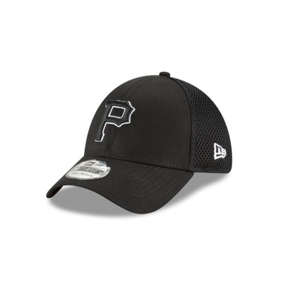 Black Pittsburgh Pirates Hat - New Era MLB Neo 39THIRTY Stretch Fit Caps USA8340216